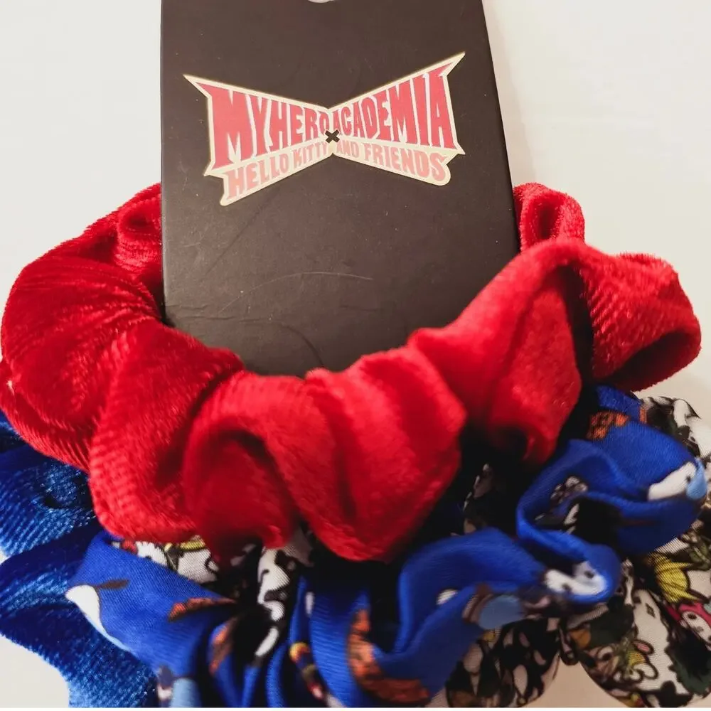 NWT My Hero Academia X Hello Kitty And Friends Scrunchie Set